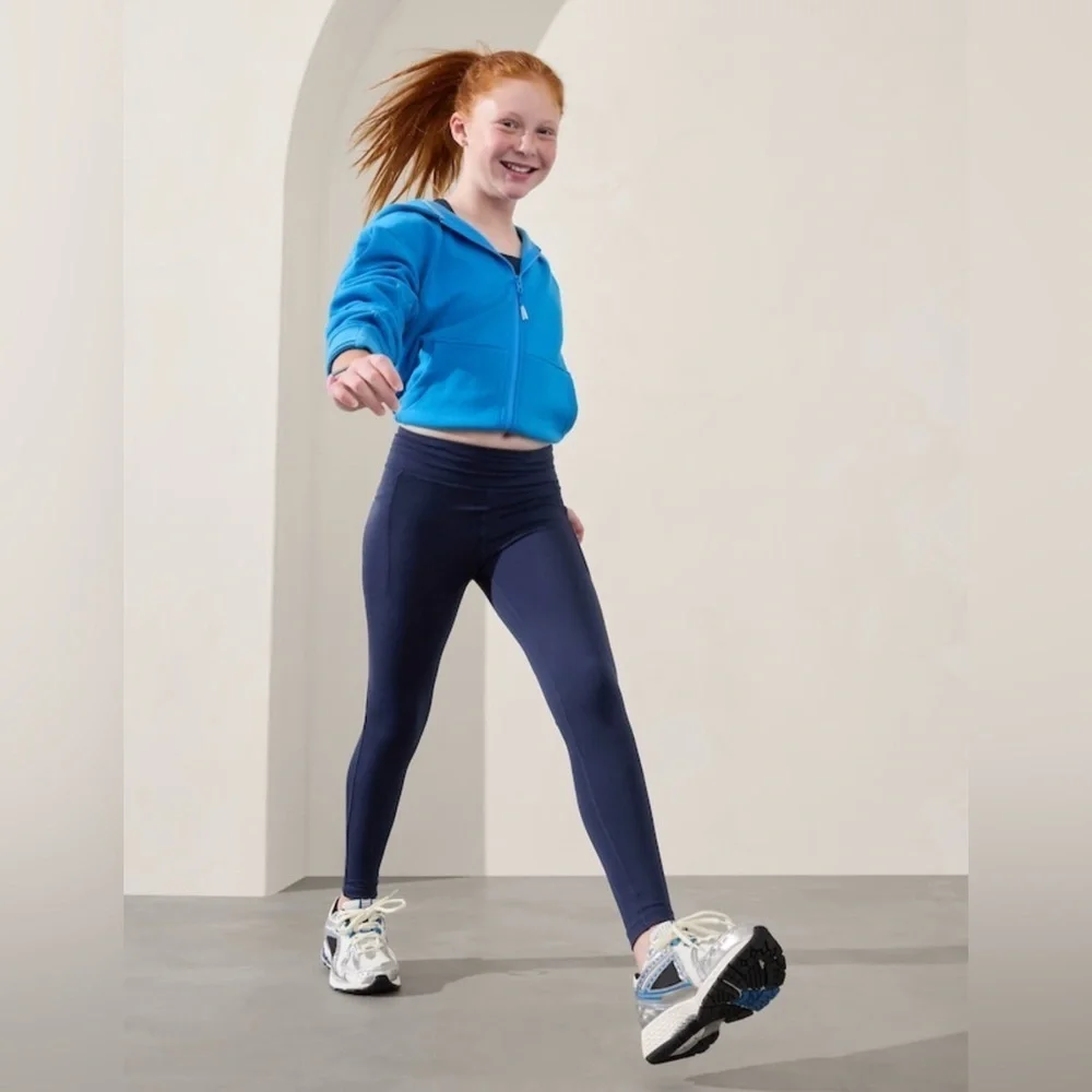 NWT Athleta Girl High Rise Stash Your Treasures Navy Tight Size XS/6